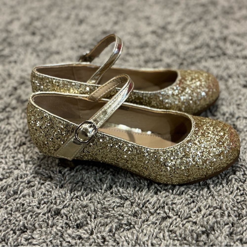 Gold Glitter Kids Shoes, size 13 - Picture 6 of 12